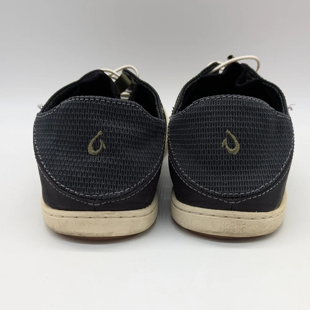 Olukai Nohea Moku Grey Mesh Boat Shoe 8